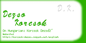 dezso korcsok business card